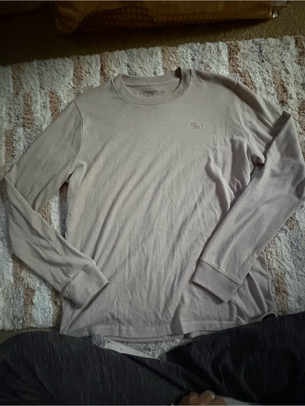 abercrombie kids Long-Sleeve Crewneck Shirt - Light Taupe